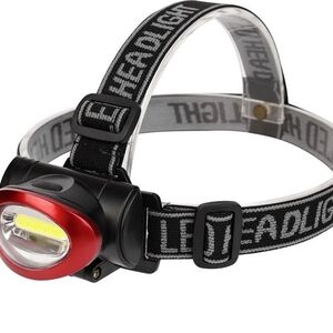 LED Headlamp with Adjustable Black Strap and Red Bezel